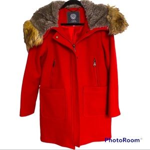 Vince Camuto Wool Coat Size S Red